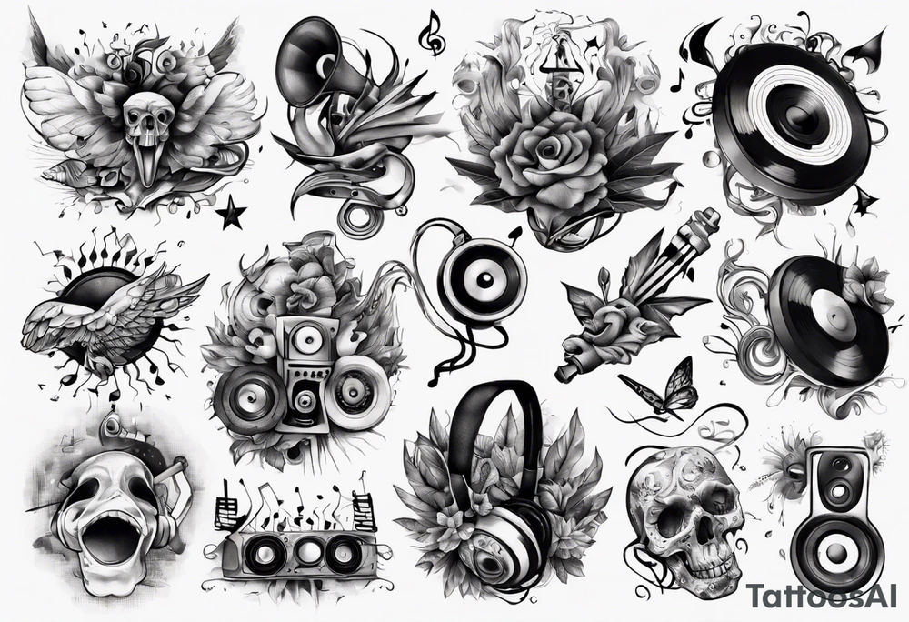 music sound tattoo idea