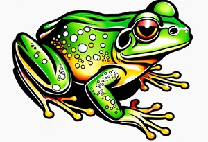Retro frog tattoo idea