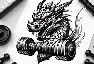 Dragon dumbbell tattoo idea