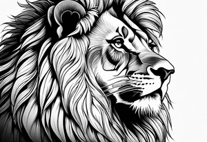 Courageous lion for my shoulder, side profile tattoo idea