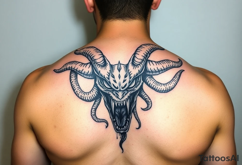 Dark screaming Medusa tattoo idea