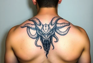 Dark screaming Medusa tattoo idea