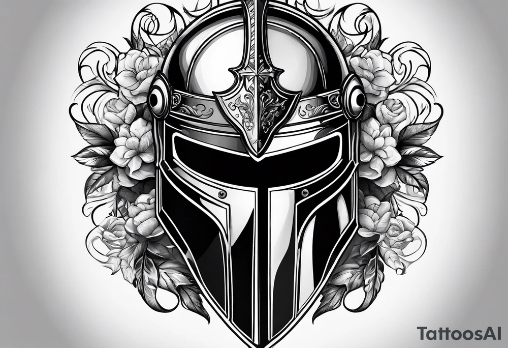 knight helmet tattoo idea