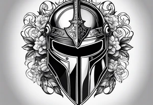 knight helmet tattoo idea
