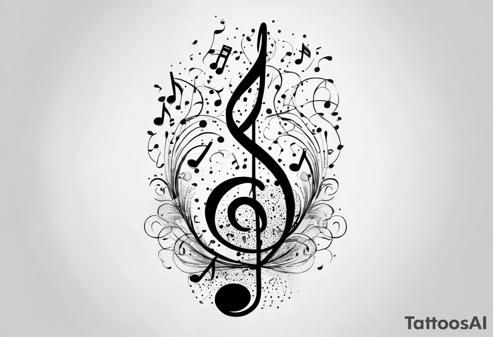 Music notes shaped as DNA helix tattoo idea