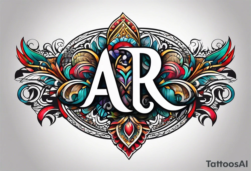 A headband with the letters A R in the middle tattoo idea