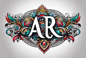A headband with the letters A R in the middle tattoo idea