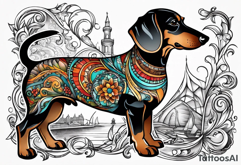 dachshund bark tattoo idea
