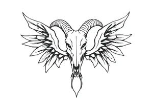 goat bones odd angel surreal tattoo idea