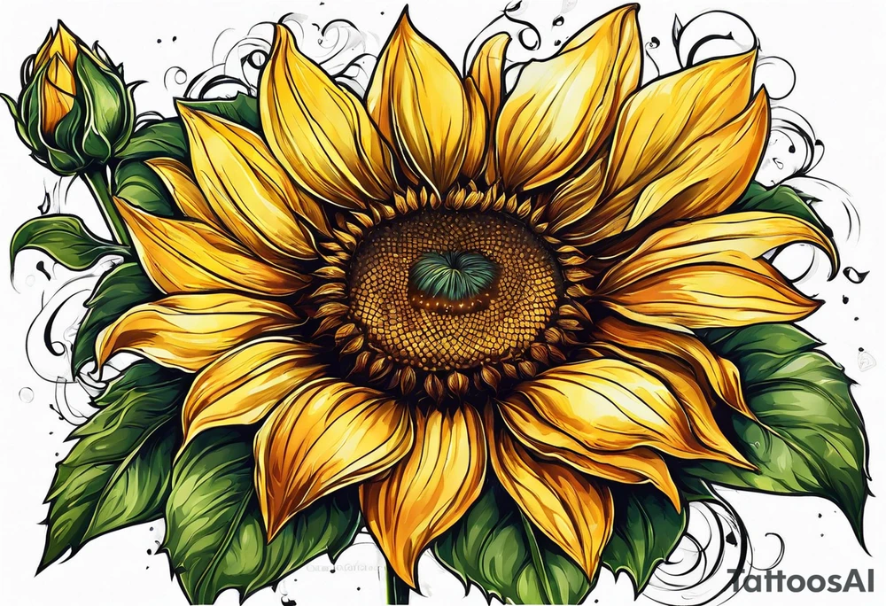 Sunflower for a male tattoo tattoo idea