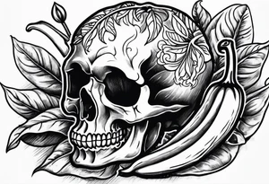 A skull on a chilli pepper tattoo idea