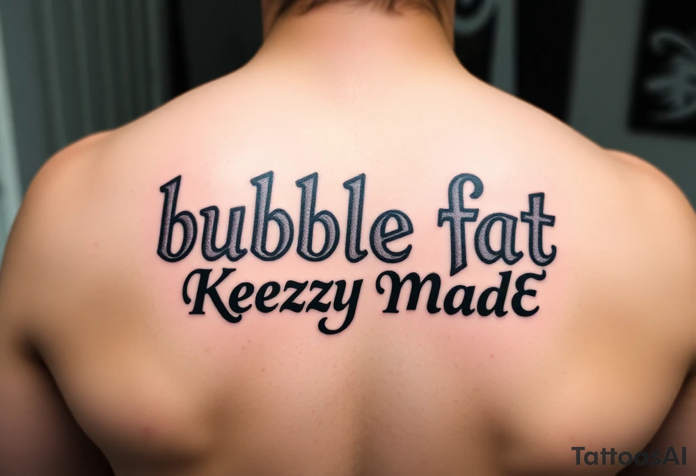 bubble fat lettering  (KeezY MadE) tattoo idea