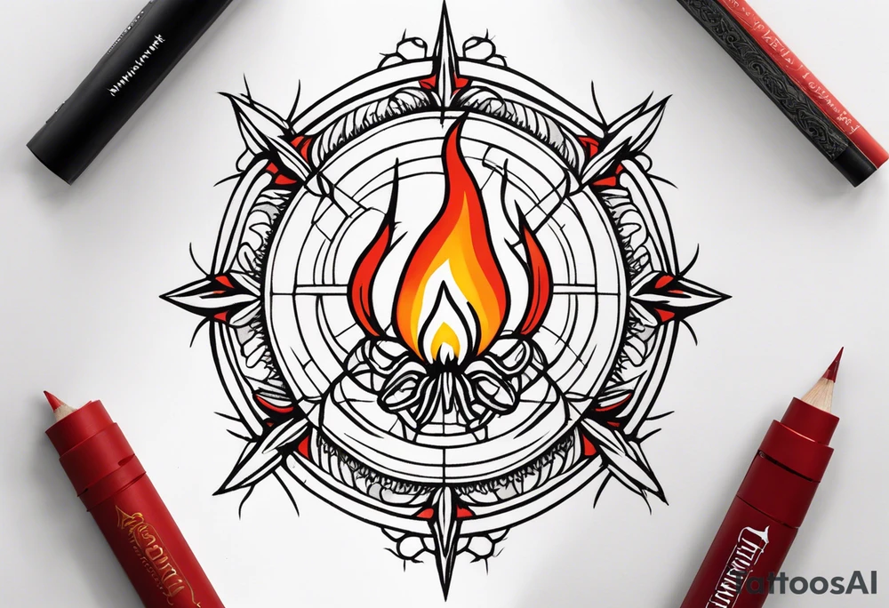 Leuchtturm Spinnennetz Feuer tattoo idea