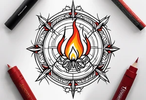 Leuchtturm Spinnennetz Feuer tattoo idea