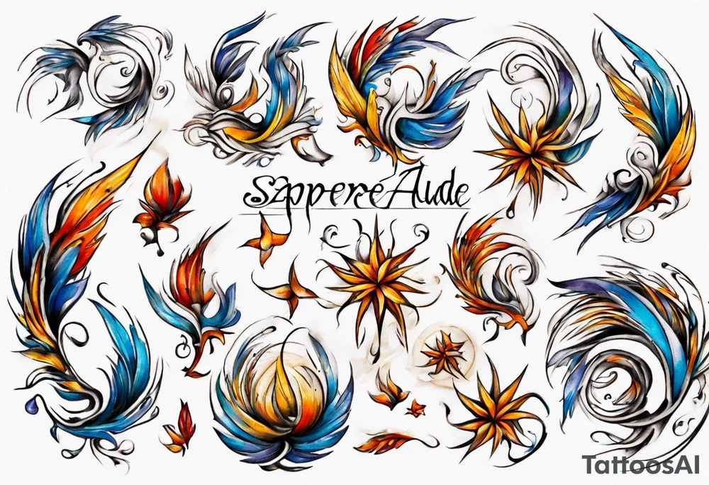 " sapere aude", wind, bunt tattoo idea