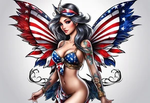 Patriotic fairy tattoo idea