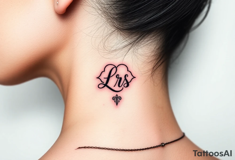 Small Kiss mark with the initials lrs tattoo idea