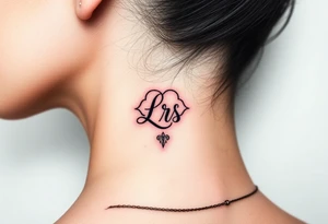Small Kiss mark with the initials lrs tattoo idea