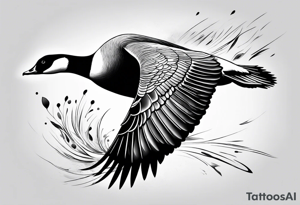 canadian goose taking off tattoo idea