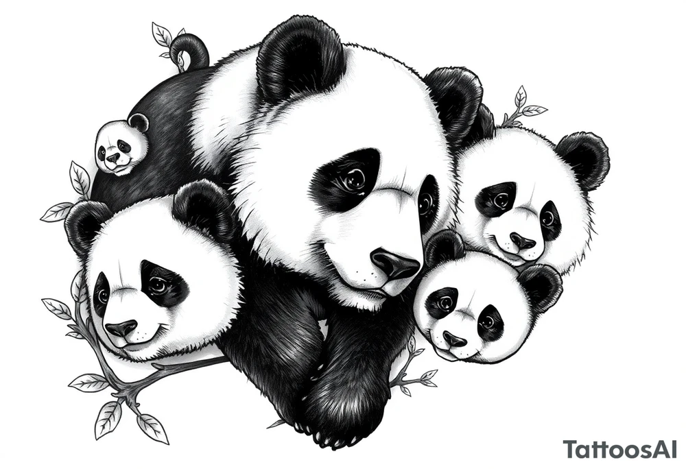 panda familia tattoo idea