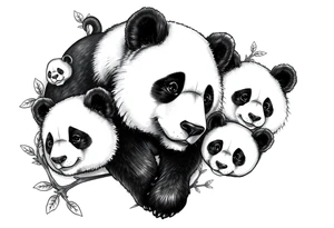 panda familia tattoo idea