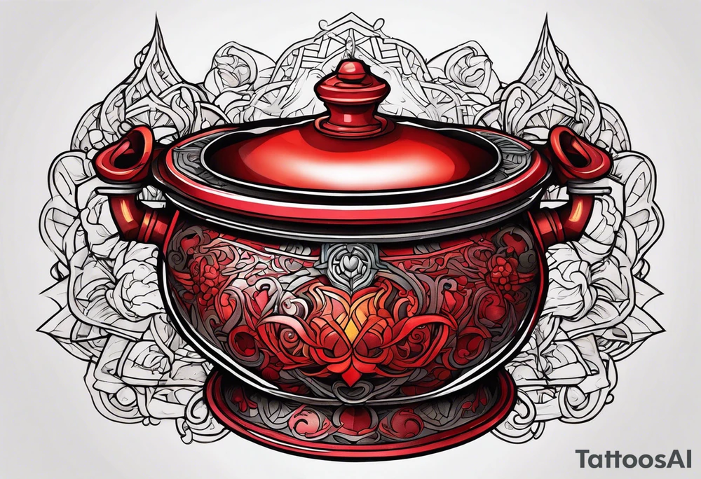 red cauldron tattoo idea