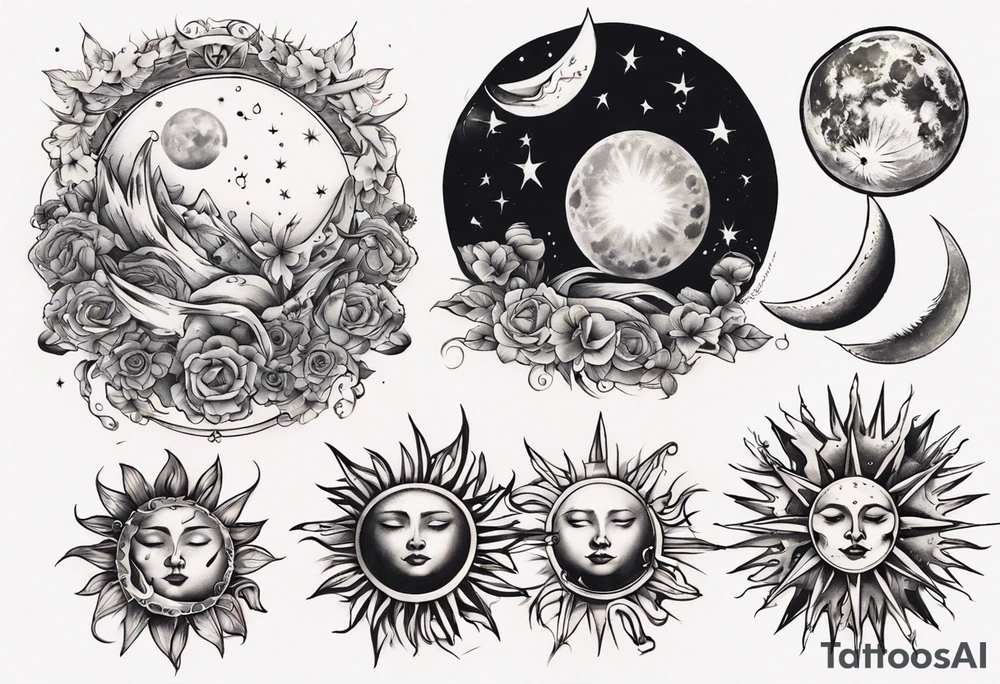 sonne und mond tattoo idea
