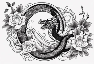 Japanese floral cherry blossom and irezumi back ground filler for traditional Chinese dragon and great waves and rose and butterfly tattoo tattoo idea