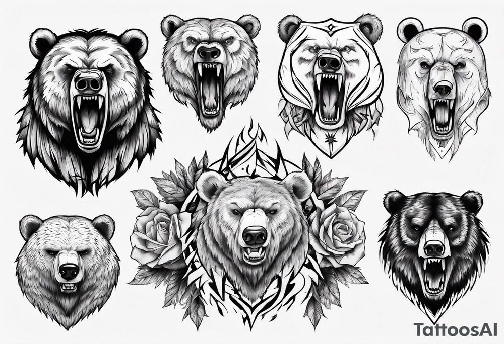 Fierce bear tattoo idea