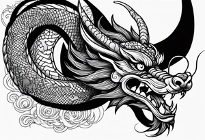 chinese dragon slim in the shoulder tattoo idea