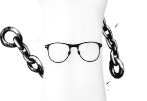 Glasses against a breaking chain
The chain symbolizes the limitations of poor vision, and its breaking is your liberation. Glasses can be against this background. tattoo idea