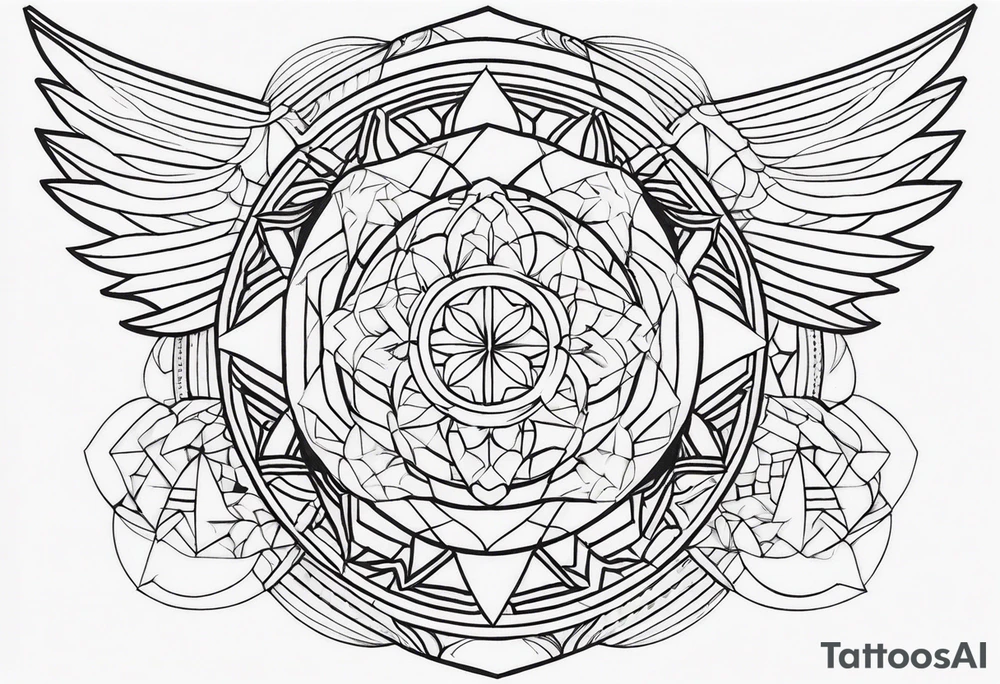 Geometric Grace tattoo idea