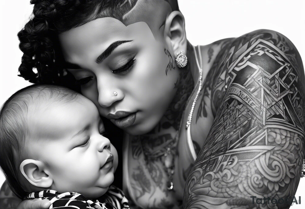 Mixed raced baby with Isaiah written in script underneath tattoo idea Mixed raced baby with Isaiah written in script underneath tattoo idea