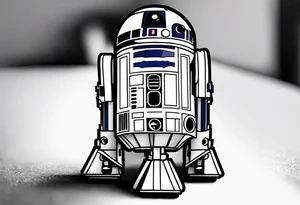 Simple, small R2-D2 from Star Wars, minimal details tattoo idea