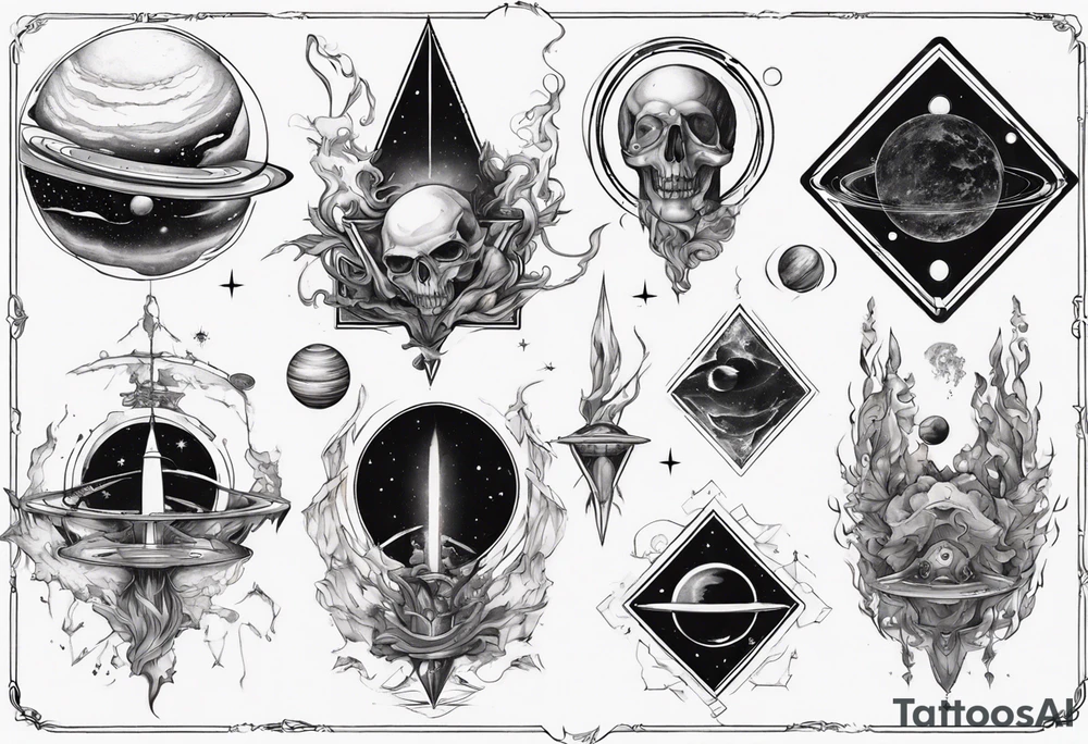 Within the black cube of saturn tattoo idea