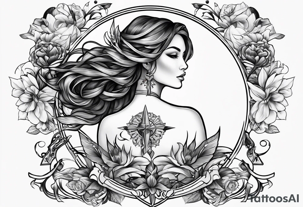 sagittarius, love and happiness tattoo idea