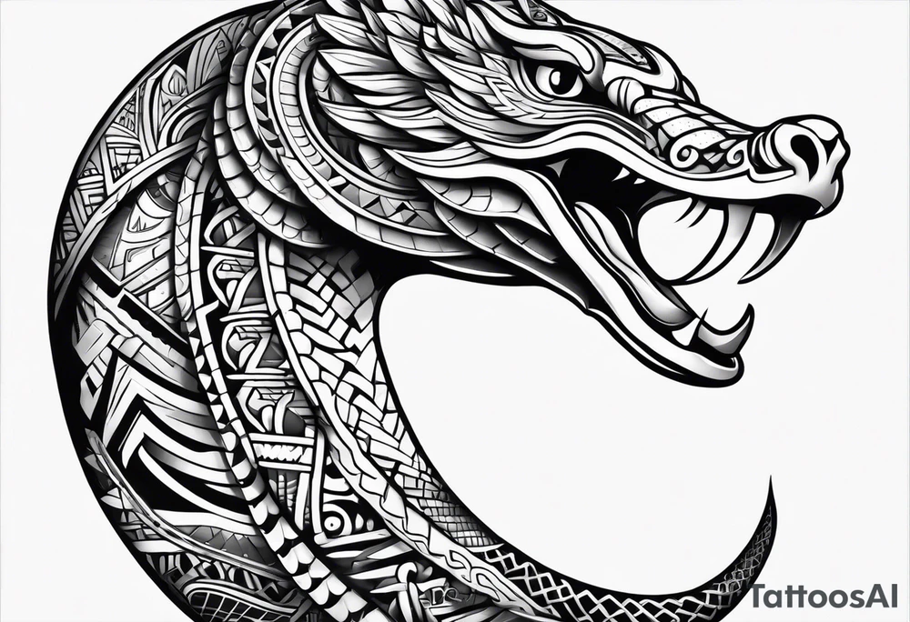 aztec snake sleeve tattoo idea