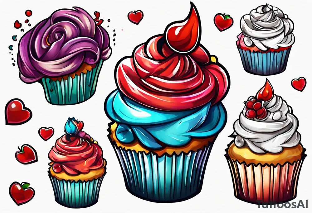Evil cupcake tattoo idea