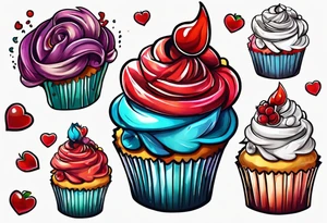 Evil cupcake tattoo idea
