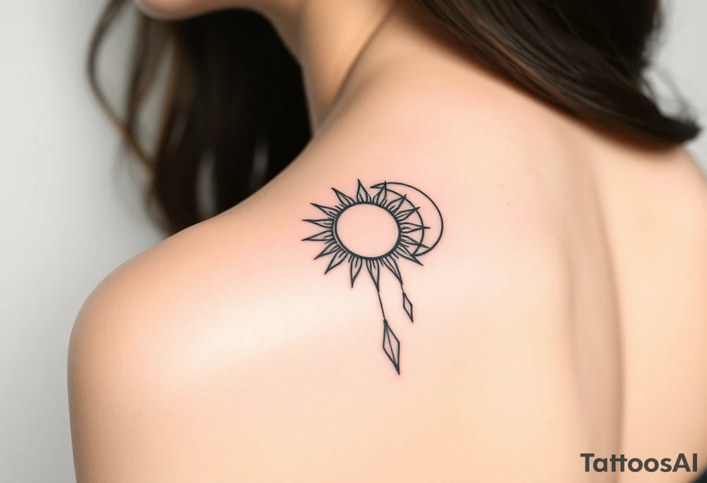 The sun and the moon cascading tattoo idea