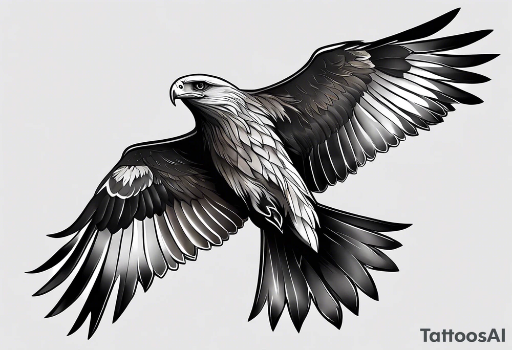 Black kite. Soft. Small. Child like. Environmental elements. Girly. Cute. Nature kids elements tattoo idea