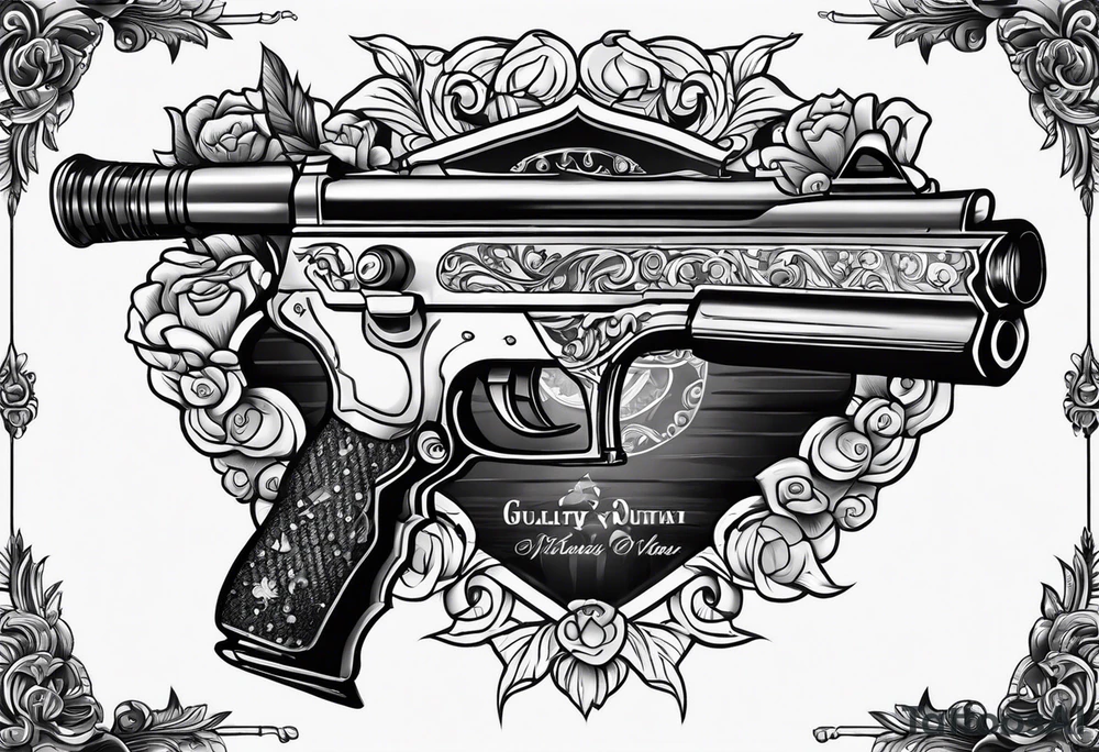 cartoon holding a gun tattoo idea