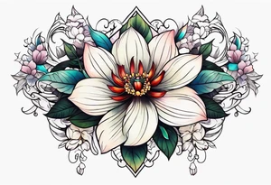 Flower chest piece tattoo idea