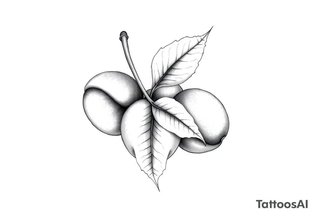 Three haselnuts with one leave tattoo idea