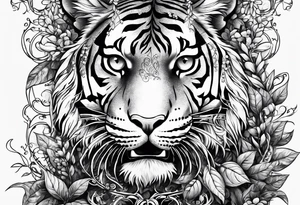 Vines climbing up body with tiger lollies growing and the quote 'then, child make another" written into one of the vines tattoo idea