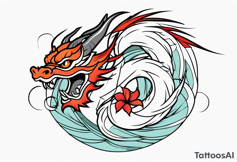 japanese dragon cute tattoo idea