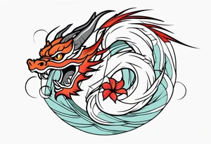japanese dragon cute tattoo idea