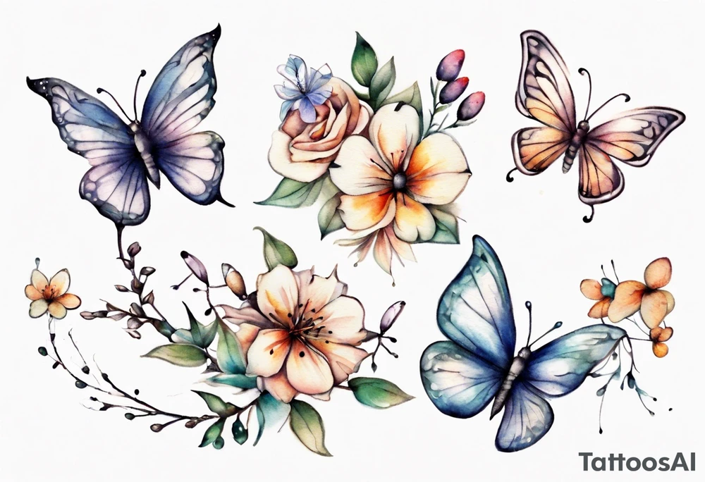 small flowers
tiny butterflies
weaved together 
pretty
delicate
on my leg tattoo idea