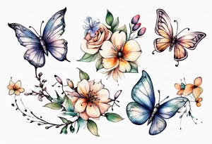 small flowers
tiny butterflies
weaved together 
pretty
delicate
on my leg tattoo idea