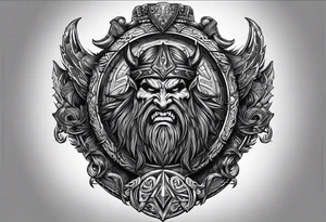 Valhalla round shield berserker tattoo idea